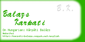 balazs karpati business card